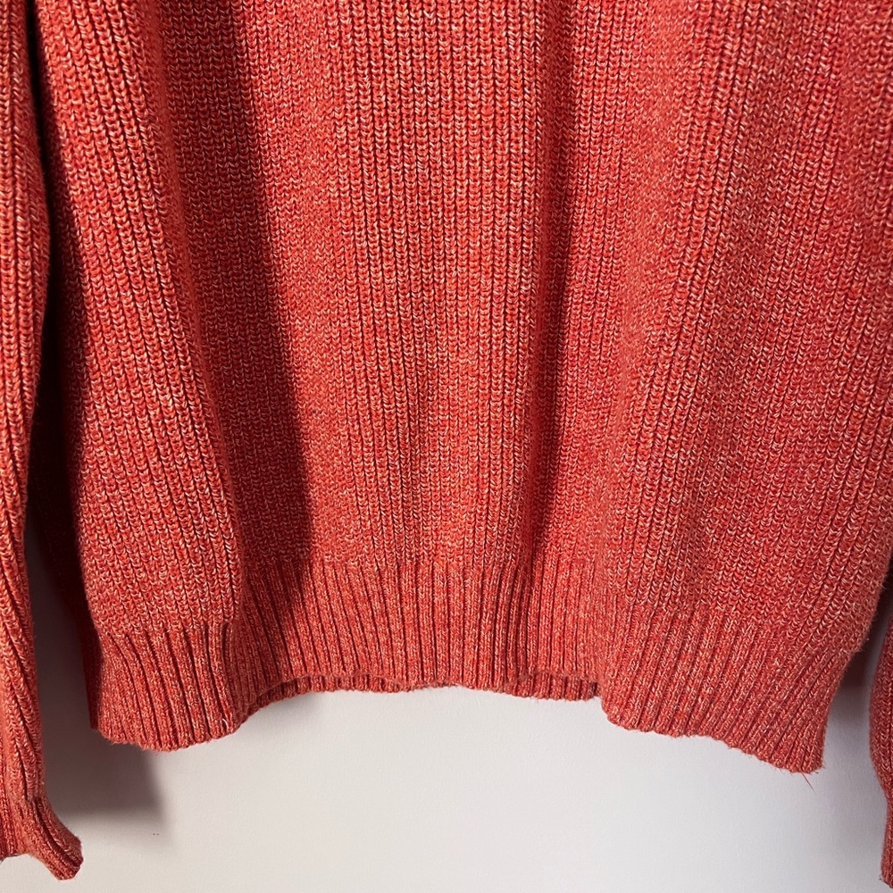 izod xxl heavy knit orange heather crewneck sweater - Picture 5 of 7